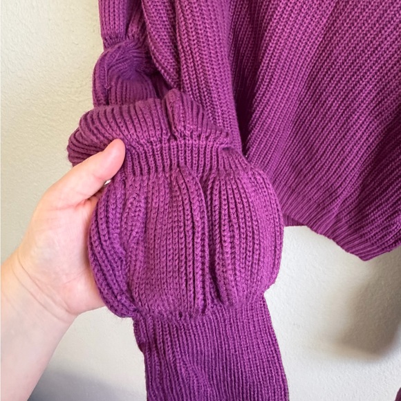 Women's Purple Cropped Sweater - Picture 3 of 5